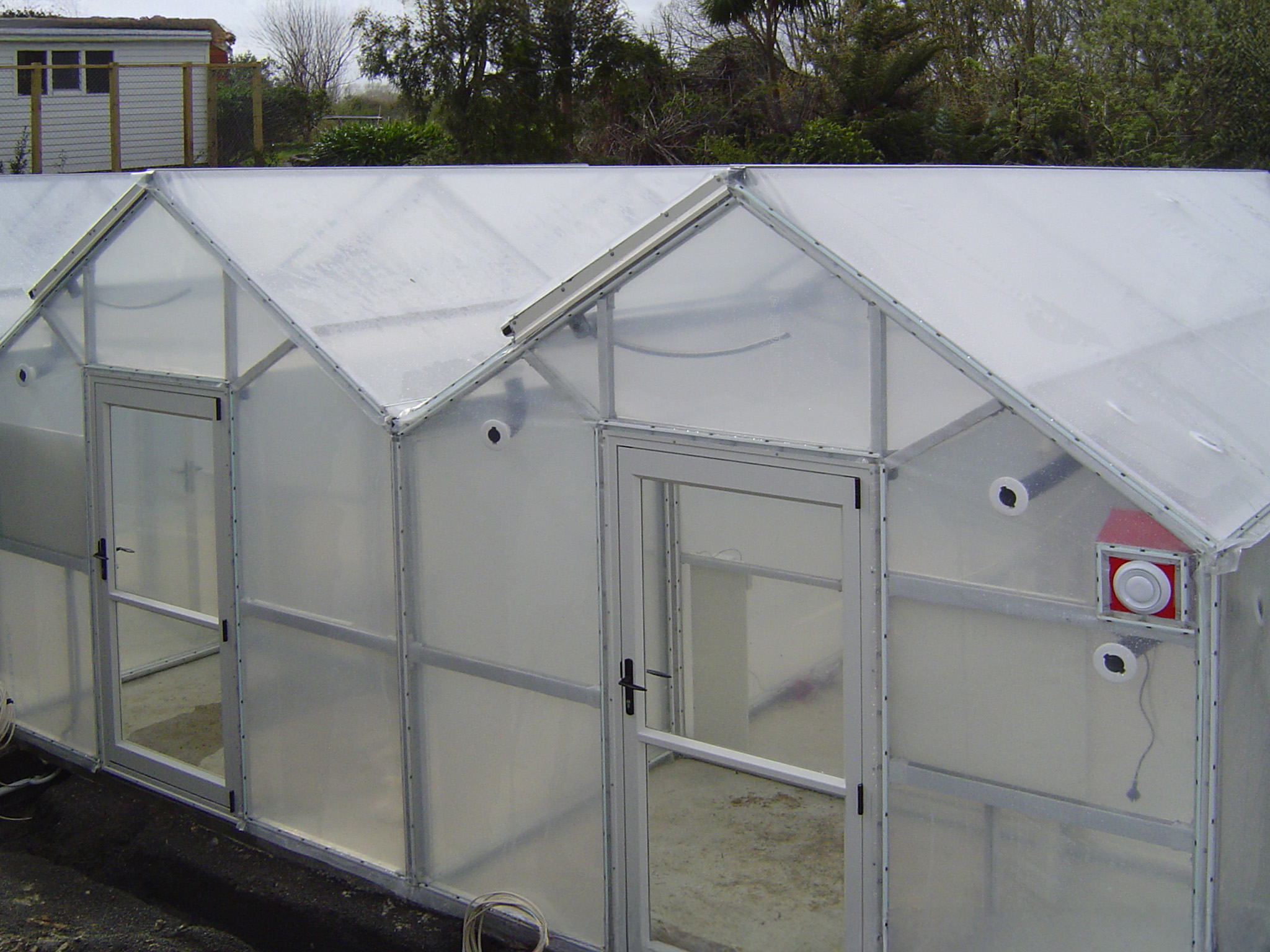 Two quarantine facilities view from outside, side front