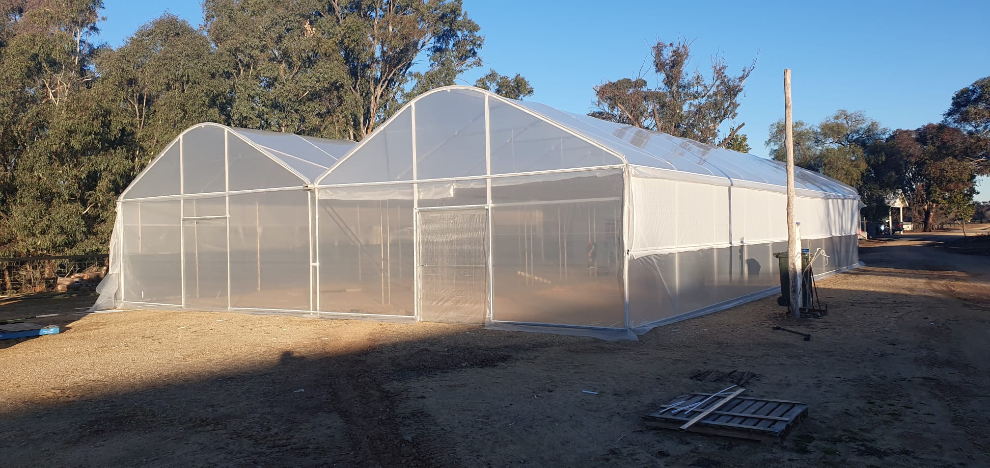 Two nursery greenhouses